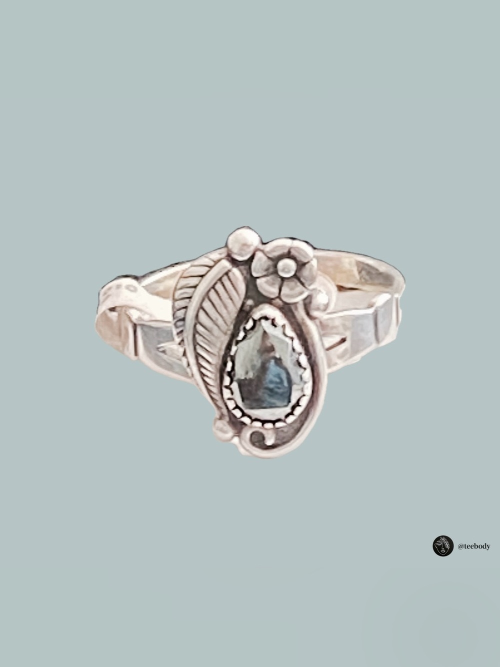 NWT Vintage WMCO Sterling Silver Hematite Statement Ring